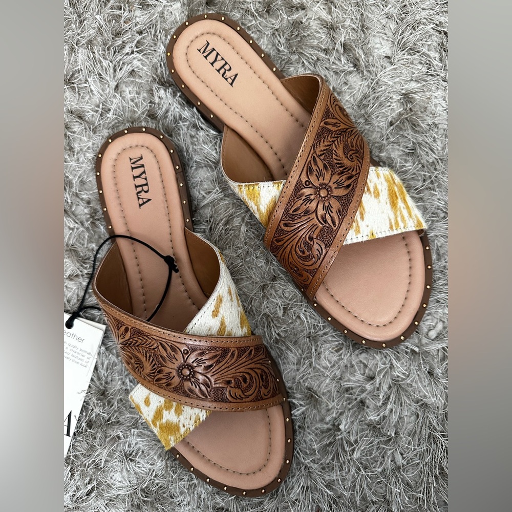 Myra Western Tooled sandals